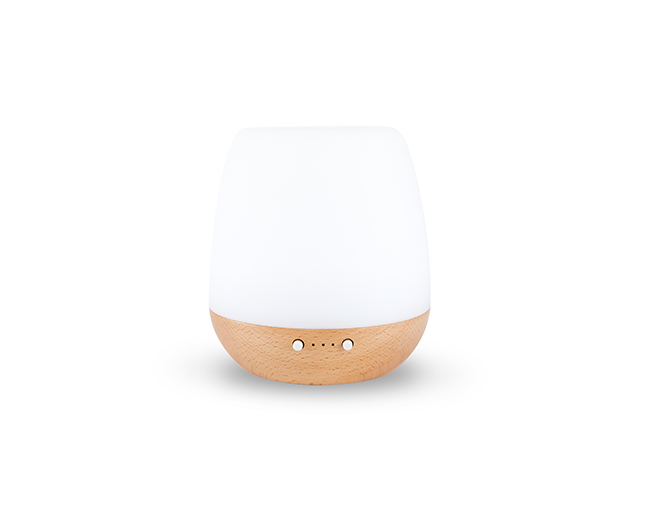 Mona-Portable Wooden Base White Electric Ultraschall Diffuser With Light